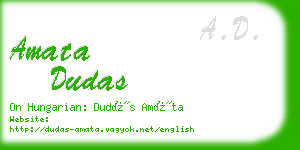 amata dudas business card